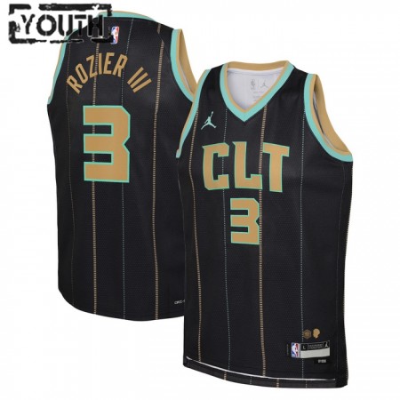 Maillot Enfant Charlotte Hornets Terry Rozier III 3 2022-23 Jordan City Edition Noir Swingman